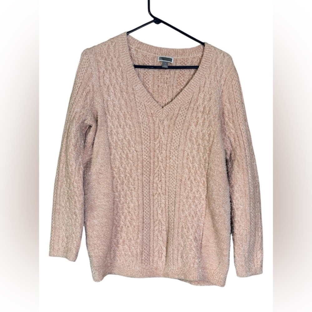 Preppy Chelsea28 Pink V-Neck Sweater - Cashmere Blend